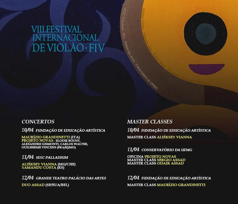 Festival de Violão de BH mostra trabalhos inéditos e recitais com oito atrações