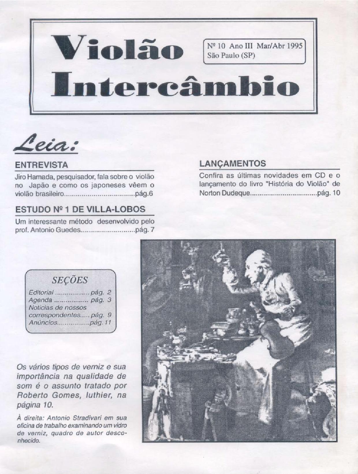Revista Violão Intercâmbio - n 10 ano III - mar/abr 1995
