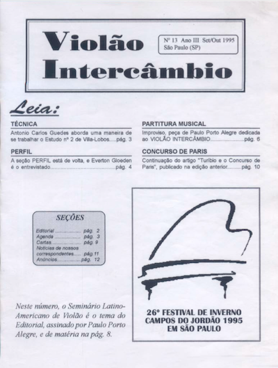 Revista Violão Intercâmbio - n 13 ano III - set/out 1995
