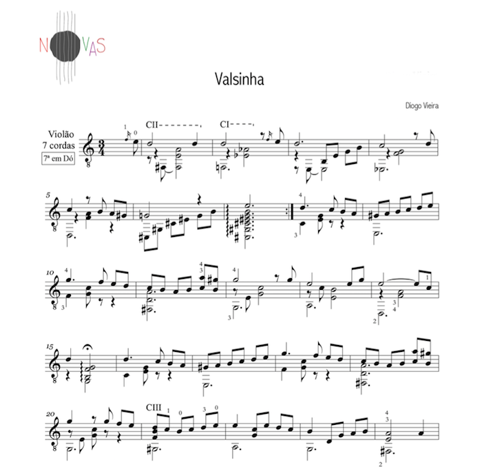 Diogo Vieira lembra quando fez a partitura de Valsinha, do CD Novas 3