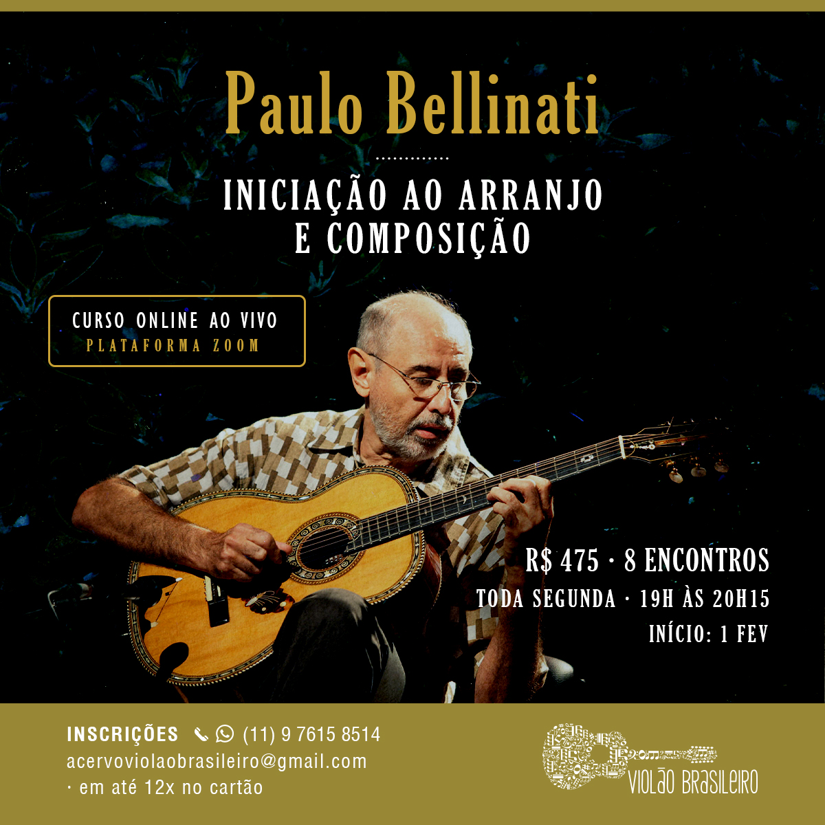 Aulão ao vivo de Paulo Bellinati e Francis Hime inaugura novo ciclo do Acervo - banner Paulo Bellinati