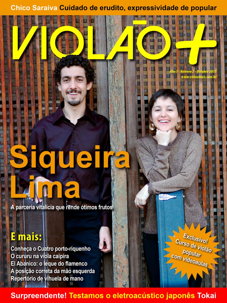 Revista Violão Mais tem todas as suas edições disponíveis na Biblioteca do Acervo Violão Brasileiro - Capa Revista Violão Mais Nº2 - Duo Siqueira Lima