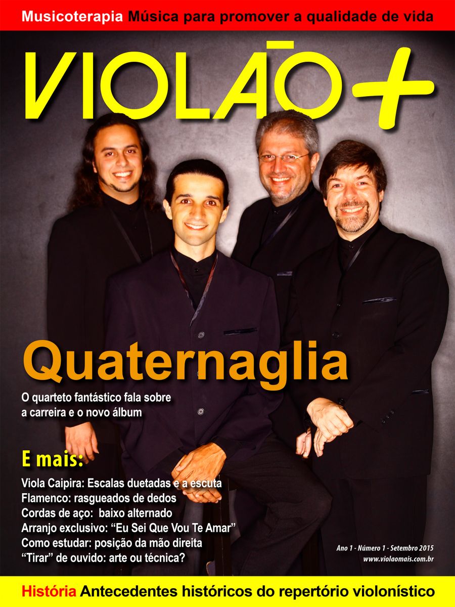 Revista Violão Mais tem todas as suas edições disponíveis na Biblioteca do Acervo Violão Brasileiro - Capa Revista Violão Mais Nº1 - Quaternaglia