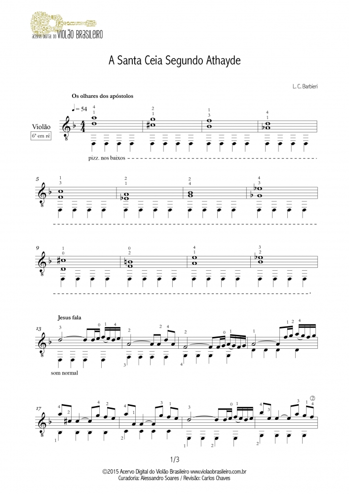 A Santa Ceia Segundo Athayde (Luís Carlos Barbieri) - violão solo