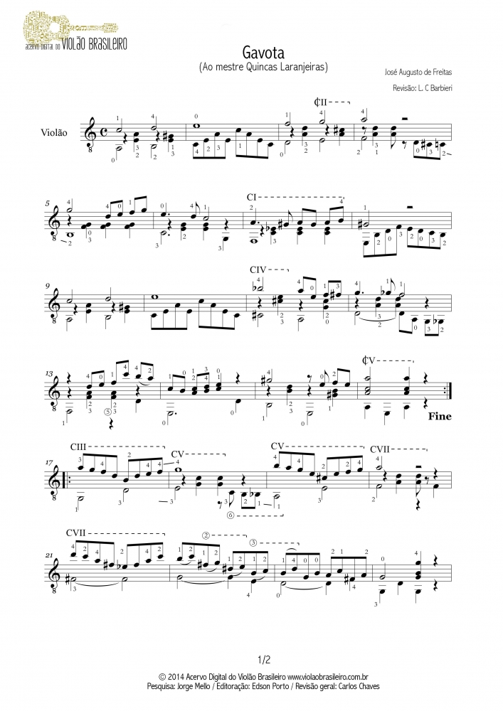 Gavota (José Augusto de Freitas) - violão solo